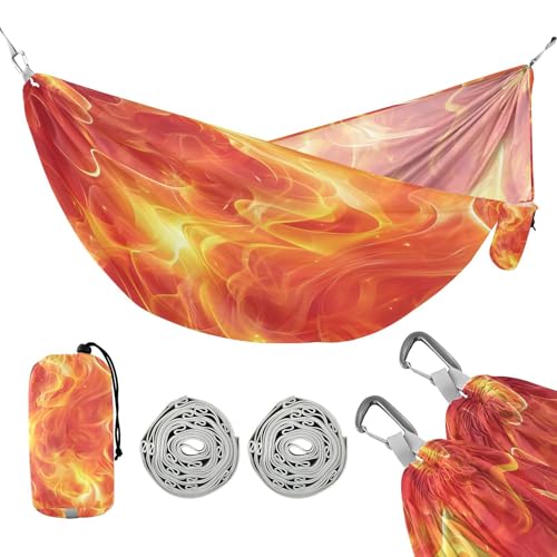 ATTX Seamless Flames Camping Hammock - Lightweight & Portable Hammocks, Heavy Duty 330lbs Capacity for Indoor, Hiking, Backpacking, Travel, Backyard, Beach#597