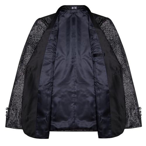 Hi-Tie Mens Suit Blazer Slim Fit Tuxedo Suits Jacket Shawl Lapel Collar Solid One Button Wedding Dinner Prom Blazer Jackets3