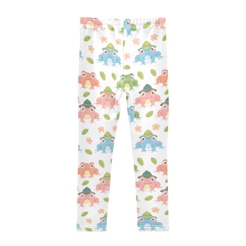 Frog Wearing A Straw Hat A Girls Leggings Athletic Pants Tights Stretch Bottom2