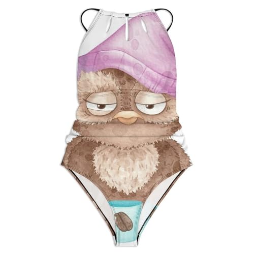 Monokini hibou une pièce maillot de bain sculptant de haute qualité