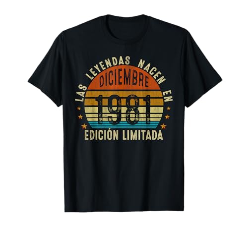 43 años Cumpleaños Hombre Regalo Diciembre 1981 Camiseta