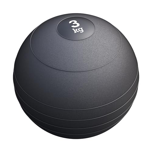 GORILLA SPORTS® Slam Ball - 3kg 5kg 7kg 10kg 15kg 20kg Gewichte Einzeln/Set mit Griffiger Oberfläche rutschfest Schwarz - Gewichtsball Fitnessball Slamball Medizinball Trainingsball