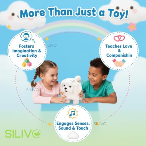 Image of Interactive Walking Hopping Puppy Toy with Sounds | Jumping Dog with Wiggling Ears, Twitching Nose & Mouth | Educational Plush Pet Toy for Babies & Kids (Multi Color)