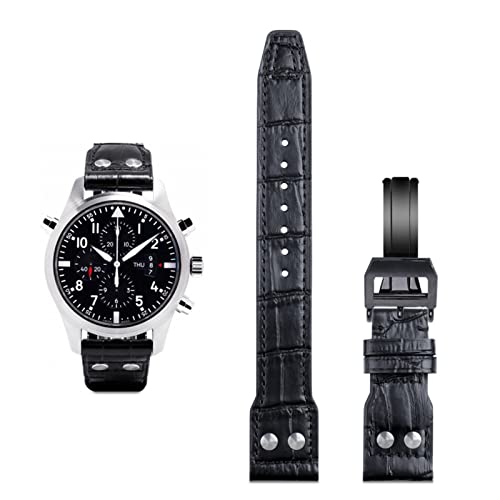 Bracelet de montre en cuir de vache véritable souple 21mm 22mm IWC