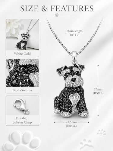 14K Gold Dog Breed Necklace For Women, Simulated Diamond Puppy Pendant Necklace, Memorial Jewelry Gift For Dog Mom Lovers Birthday Valentine's Mother's Day Christmas - Image 3