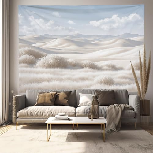 Tapisserie murale nature blanc cassé 230x180 grand format pour maison