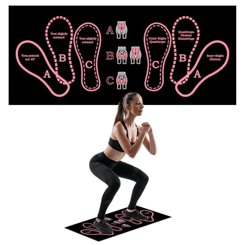 Anti-Slip Squat Mat Squat Mat with Foot Position Sports Accessories for Home Workout Anti-Slip & Shock-Absorbing Scientific Design Suitable for Home & Gym Use (Pink)