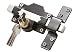 Produktbild Gatemate 1490186 50 mm langes Türschloss für Gartentor, beidseitig abschließbar, Schwarz & Ampere Silber