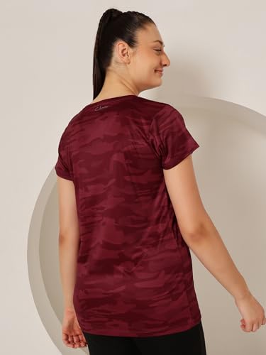 Image of Clovia Women's Polyester Relaxed Fit Comfort-Fit Active T-Shirt
