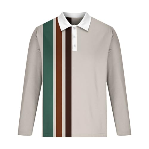 Cambkatl Men's 2025 Fall Long Sleeve Golf Shirts - Color Block Stretch Button Up Business Casual Lapel Tennis T-Shirt4