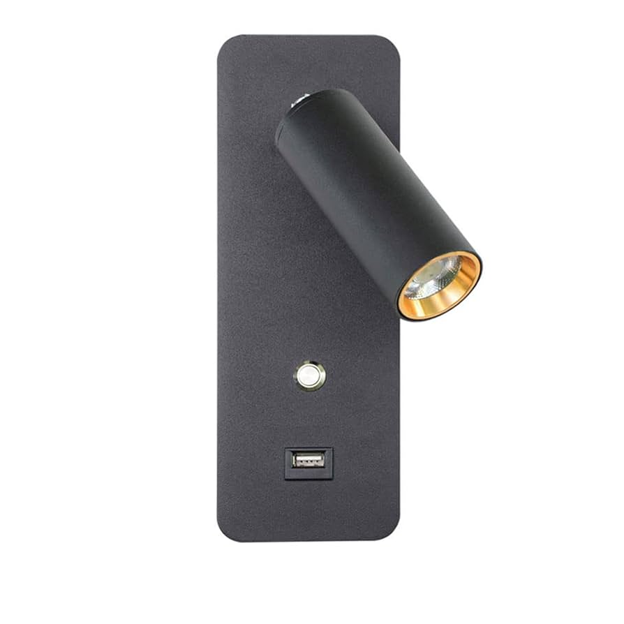 7W LED ベッドサイド読書ウォールライト USB充電 アルミニウムランプ Amazon.co.jp : ベッドサイド読書用ウォールランプ、スイッチ