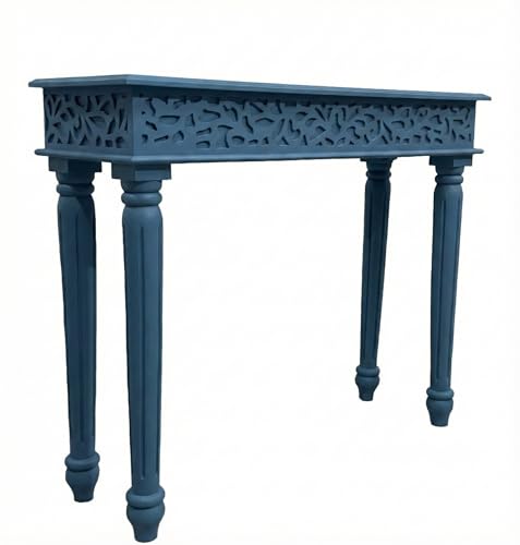 Image of Solid Wood Side Tables Console Sofa Tables End Table /Coffee Snack Console Table for Living Room, Hallway (Olive Green) (Blue Grey)
