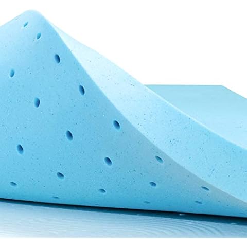 subrtex 2 Inch Memory Foam Mattress Topper Ventilated Gel Infused Bed Foam Topper for Pressure Relieving, C...