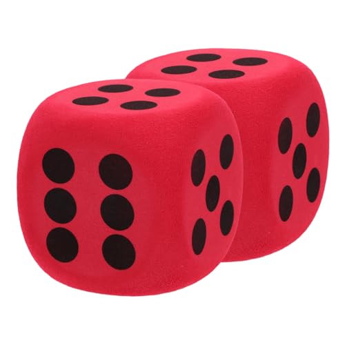 BCOATH 2Pcs Large Eva Foam Dice Red 2.36 Inch Lightweight Soft Educational Toy for Kids Counting Teaching Board Game Accessory