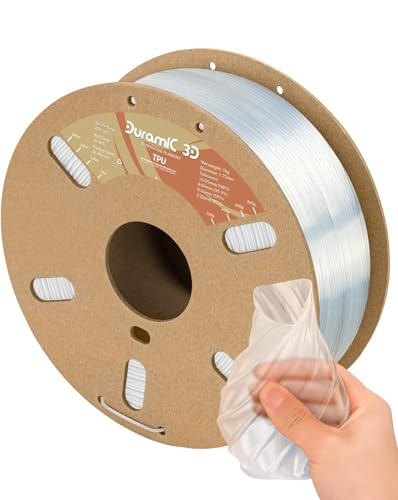 Image of DURAMIC 3D TPU Filament 1.75mm Clear, TPU Flexible Filament 95A, Soft TPU 3D Printing Filament, 1kg Spool, Dimensional Accuracy + /- 0.05mm, Clear 1 Pack