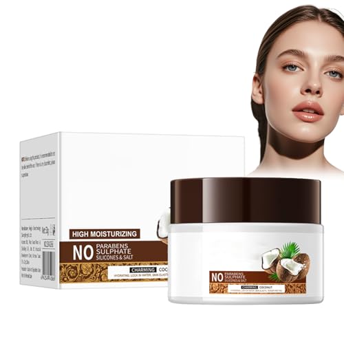 Hppsctink Crema de coco, 50g Crema hidratante nutritiva con aceite de coco, Hidratante y rejuvenecedora, Hidratación profunda y acción,cream