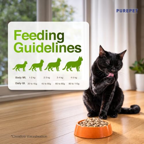 Image of Purepet Adult Dry Cat Food 1kg Pack | Chicken & Vegetable Flavour | Prevents Hairballs | Supports Heart Function | Promotes Skin Wellness | Enriched with Taurine