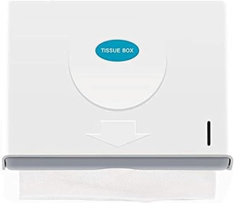 Sturdy Paper Towel Holders Paper Towel Dispenser Wall Mounted and Countertop Toilet Paper Dispenser Holds Multi-fold Paper Towels, C-fold Paper Holder High Capacity (White)