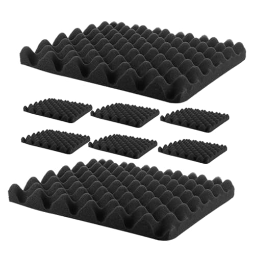 Paneles acústicos absorbentes de sonido Totority 8pcs alta densidad para insonorización, auto adhesivos, ligeros para dormitorio y estudios de grabación miniatura 1