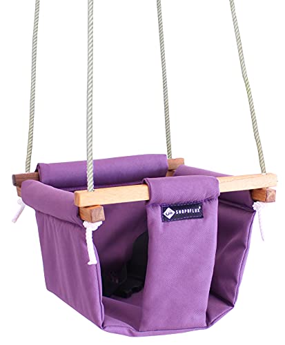 Shopoflux Baby Swing for Indoor Outdoor Use | Kids Jhula (6 Months To 3 Years, Up To 25 Kg) | Purple Polyester, 9 Inch