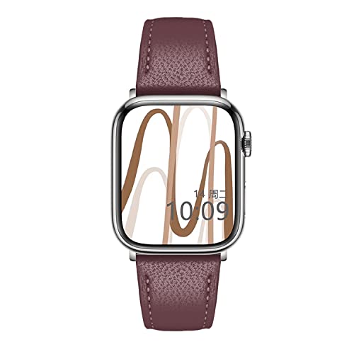 MUENShop Sheep Leather Strap Compatible with Apple Watch Straps 49mm 45mm 44mm 42mm,Men Women Replacement Band for Apple Watch Series 11 10 9 8 7 6 5 4 3 2 1 & iWatch SE,Ultra - Image 2