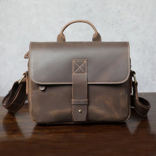 Single Shoulder Bun Top Layer Cowhide Briefcase Personality Crossbody Handbag2