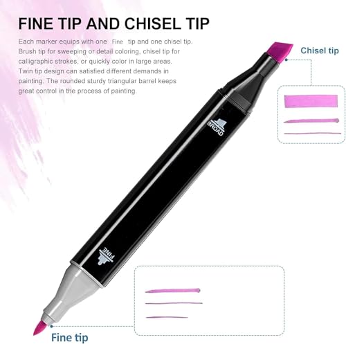 Image of Corslet Combo 48 + 12 Dual-Tip Alcohol Marker Pens - Fine & Broad Art Markers for Drawing, Sketching & Coloring | Vibrant Permanent Artist Markers with Carry Case for Adults & Kids |