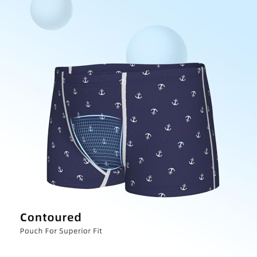 Boys' Cotton Boxer Brief Soft Underwear-Anchors Heart Blue4