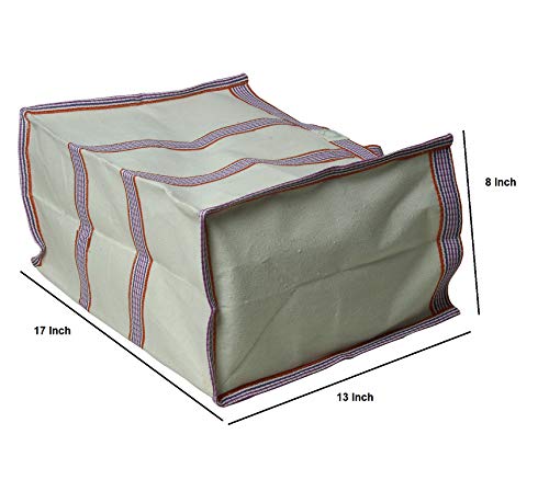 Image of (#B2B212228CA Eco Friendly Reusable Foldable Fabric Grocery Vegetable Shopping jhola Bag Heavy Canvas 1 pc Large 17x8x13 inch