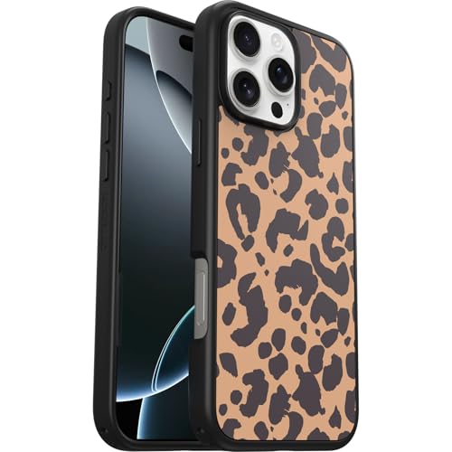 Image of OtterBox iPhone 16 Pro Max Symmetry Series Case - Leo Look (Black) - Ultra-Thin, Sleek, Leopard Print iPhone Case