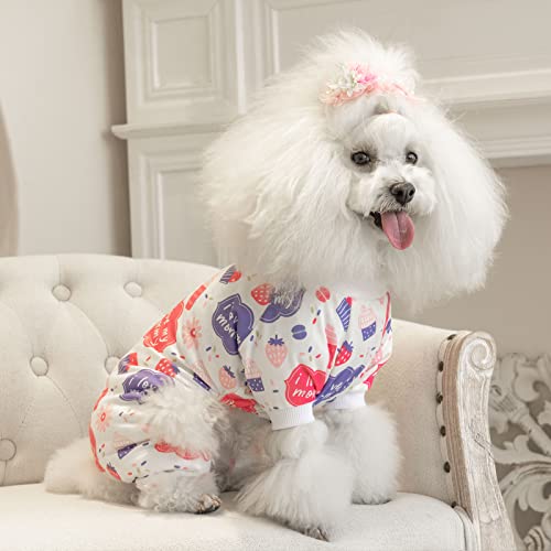Image of CuteBone Small Dog Pajamas Shirt Stretchy Summer Puppy Pjs Soft Cat Onesies Pet Clothes for Daily Wear DA18XL