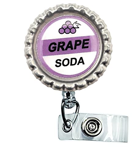 Grape Soda Badge Reel | Belt Clip Badge Reel | Belt Clip | Retractable Badge Reel | Cute Badge Reel | Badge Reel