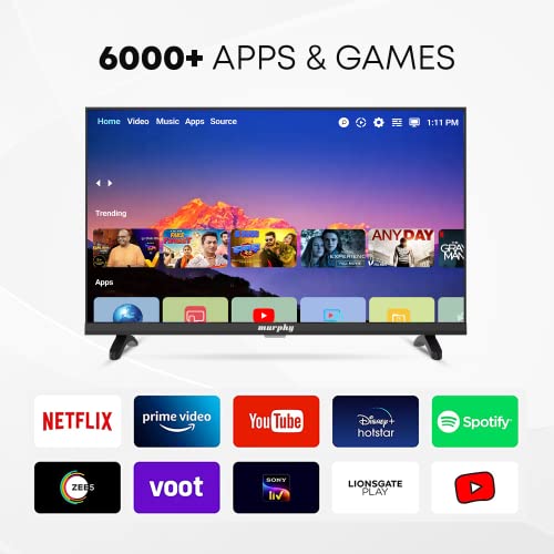 Image of Murphy 80 Cm (32 Inches) Hd Ready Android Smart Led Tv With Smart Remote | Mb3201 - Black