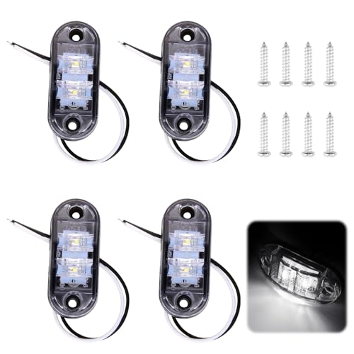 4 Luces LED Laterales Ovaladas IP65 12V/24V, Luces de Posición Universales para Camión, Remolque, Furgoneta, Caravana, Barco, Autobús, SUV, Indicadores de Posición Delanteras y Traseras para Vehículos