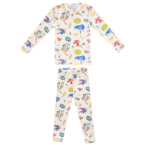 Copper Pearl Two Piece Long Sleeve Toddler Pajamas PJ Sets for Boys and Girls - Adorable Pattern Pajamas, Breathable Fabric to Keep Cool While Sleeping, Sizes 12 Months to 5T - Justice League™