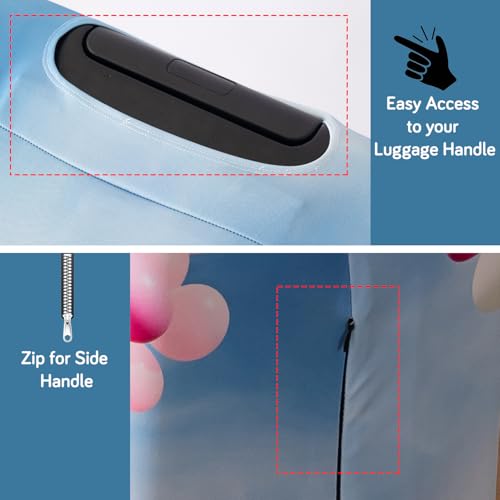Image of HOKIPO 220gsm Durable and Washable Suitcase Covers for Trolley Suitcase, Small (18-19inch) - Balloon Drift (AR-6343-D12)