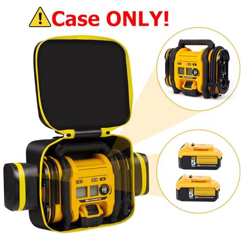 Image of Air Compressor Bag Case Compatible with DE-WALT 20V MAX Tire Inflator, Portable Inflator Case Cordless Tools Storage Holder Organizer with Pocket for Battery Pack and Charging Kit (Box Only)
