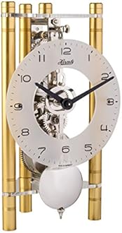 Hermle LAKIN Mechanical Mantel Clock By Hermle 23025500721 | Gold, Silver Pendulum