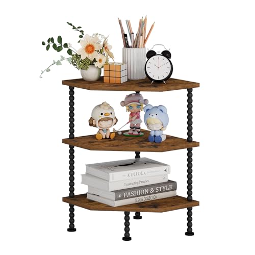 YINMIT Corner Shelf Stand, Standing Corner Display Shelf, 3 Tier