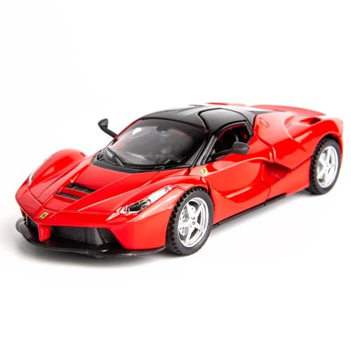 Image of 1:32 LaFerrari Toy Car, Metal Pull Back Diecast Model Car with Openable Doors, Sound & Light, Gifts for Kids (Red)