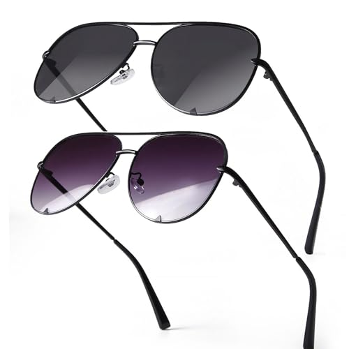 SDINM Trendy Aviator Sunglasses for Women Men Retro Oversized Metal Frame Pilot Sun Glasses Shades