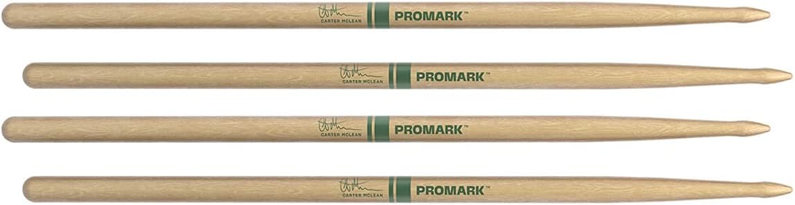 2 PACK ProMark Carter McLean Hickory Drumsticks, Wood Tip