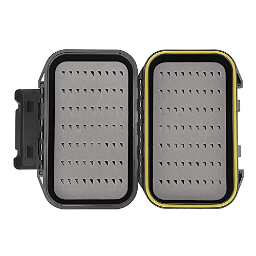 Double Layer Black Portable Fly Box Fishing Bait Storage BoxCover Tackle Accessory for Anglers, Strong Construction PEABS Plastic Foam