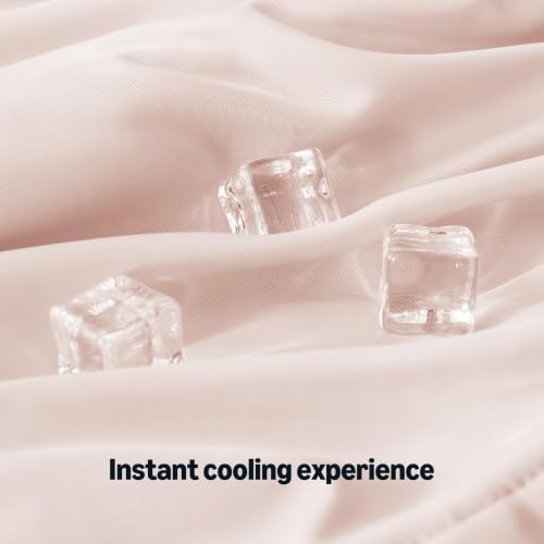 Amazon Basics Cooling Comforter, Temperature Regulating Blanket for Hot Sleepers, Summer & All Season Bedding, Lightweight, 106"x90", King, Pink - image 4