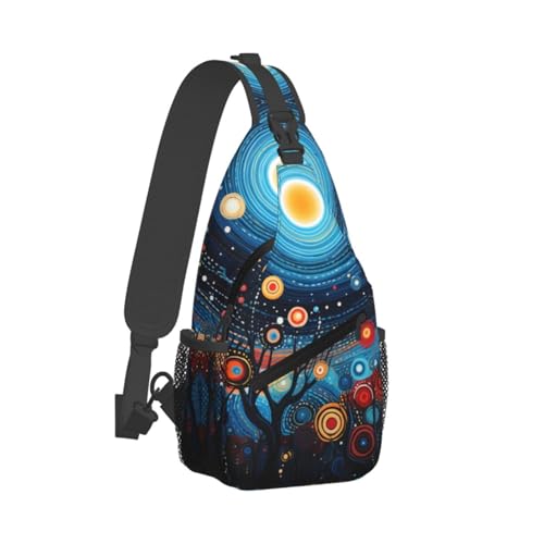 Bolso bandolera Art Cosmic Tree para mujer y hombre miniatura 2