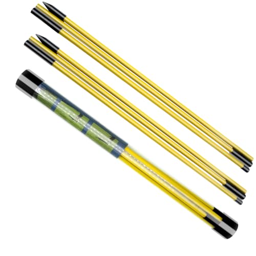 LICQIC Golf Alignment Stick, 2 Pcs Golf Alignment Sticks Swing Trainer Tool, Collapsible Alignment Stick Golf Training Aid with Clear Tube Case for Aiming, Putting, Posture Corrector, Yellow