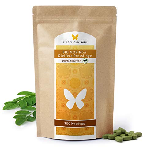 200 BIO-Moringa-Presslinge á 770mg, DE-ÖKO-012, hochdosierte Tabletten für 50 Tage, zertifizierte Bio Qualität, Alternative zu Moringa-Kapseln, vegan (200 Tabletten)