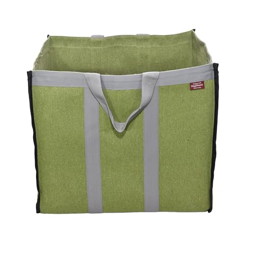 Image of (#B2B21CA L Eco Friendly Reusable Fabric Grocery Vegetable Shopping jhola Bag Heavy Canvas1pc only Large LxWxD 18x11x15 inch