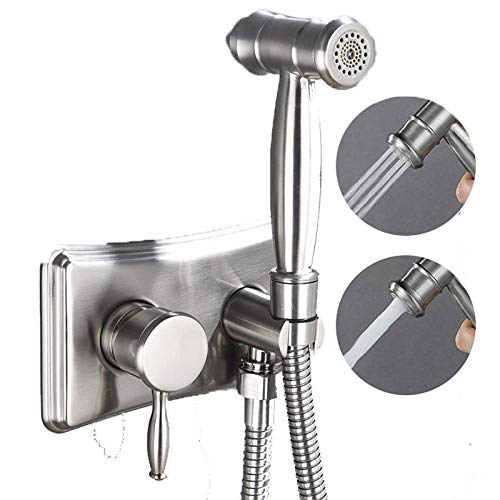 tragbare Bidet-Handmixer-Pennerpistole, Heiß- / Kalt-Bidetdüsen-Set ， Druckfedersprühpistole mit Doppelfunktion Wasserhahn