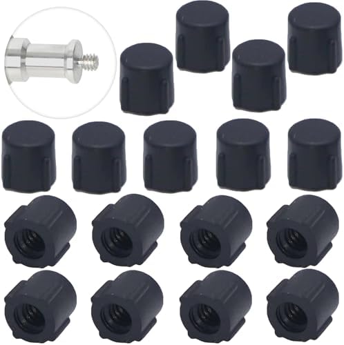 20 Pack Photography Light Stand Top Screw Caps Replacement 1/4''-20 Threaded Phone Tripod End Caps Tips Protective Cover for Monopod Selfie Stick Portable Camera Mount Tripod Stand Mini Tripod image 4